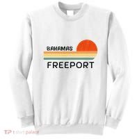 Freeport Bahamas Palm Tree Beach Retro Cool Sunset Novelty Sweatshirt thumb 0