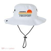 Freeport Bahamas Palm Tree Beach Retro Cool Sunset Novelty Bucket Hat thumb 0