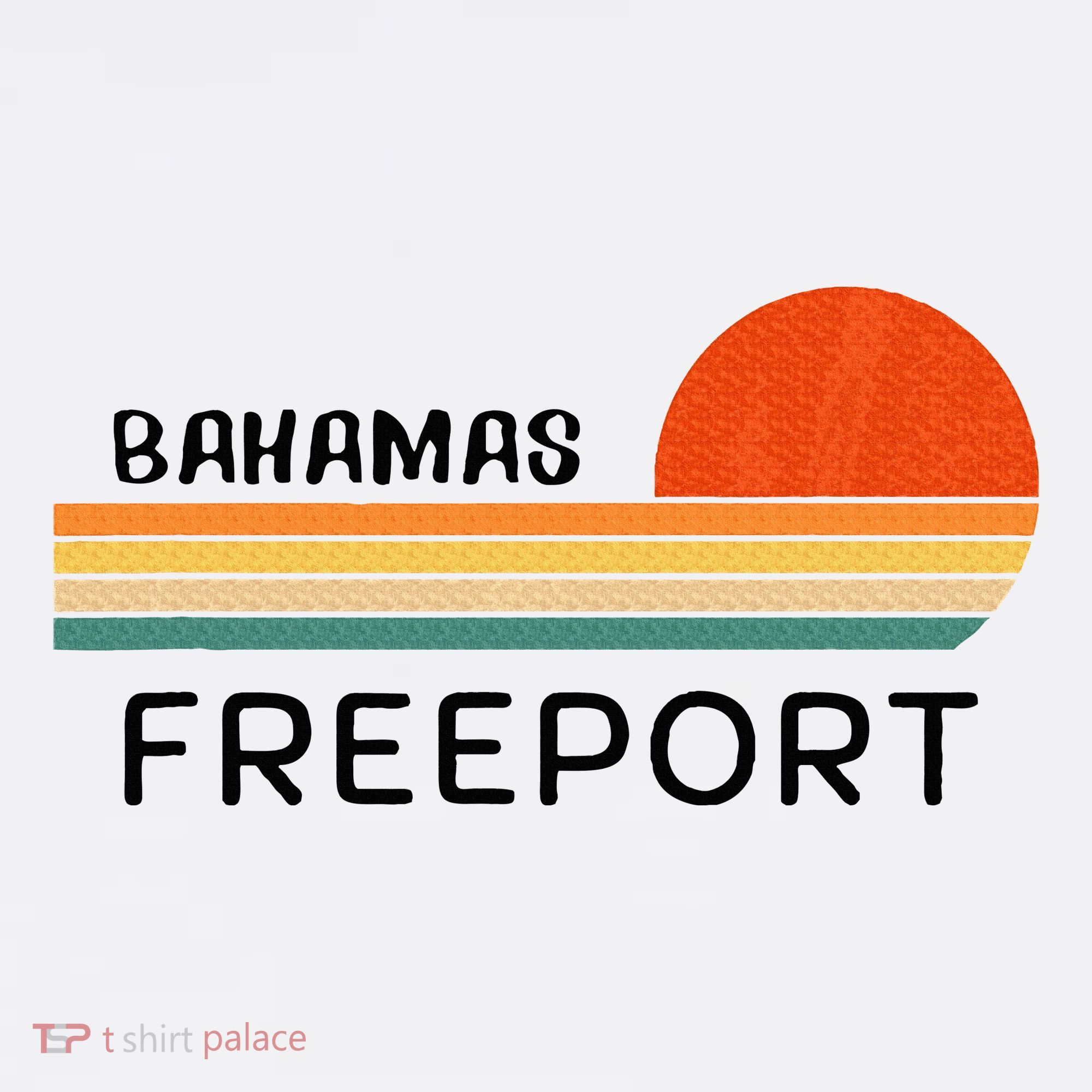 Freeport Bahamas Palm Tree Beach Retro Cool Sunset Novelty Bucket Hat
