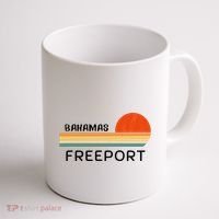 Freeport Bahamas Palm Tree Beach Retro Cool Sunset Novelty Coffee Mug thumb 1