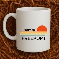 Freeport Bahamas Palm Tree Beach Retro Cool Sunset Novelty Coffee Mug thumb 2