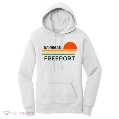 Freeport Bahamas Palm Tree Beach Retro Cool Sunset Novelty Women's Hoodie