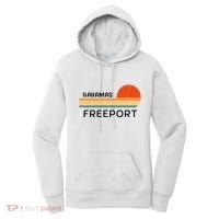 Freeport Bahamas Palm Tree Beach Retro Cool Sunset Novelty Women's Hoodie thumb 0