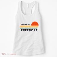 Freeport Bahamas Palm Tree Beach Retro Cool Sunset Novelty Women's Tank Top thumb 0