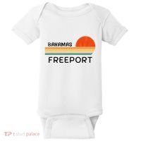 Freeport Bahamas Palm Tree Beach Retro Cool Sunset Novelty Baby Bodysuit thumb 0