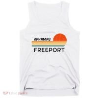 Freeport Bahamas Palm Tree Beach Retro Cool Sunset Novelty Tank Top thumb 0