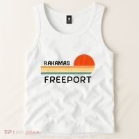 Freeport Bahamas Palm Tree Beach Retro Cool Sunset Novelty Tank Top thumb 2