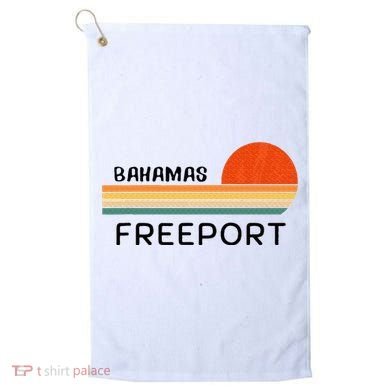 Freeport Bahamas Palm Tree Beach Retro Cool Sunset Novelty Golf Towel