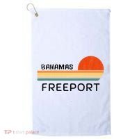 Freeport Bahamas Palm Tree Beach Retro Cool Sunset Novelty Golf Towel thumb 0