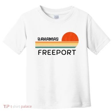 Freeport Bahamas Palm Tree Beach Retro Cool Sunset Novelty Toddler T-Shirt