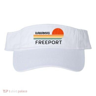 Freeport Bahamas Palm Tree Beach Retro Cool Sunset Novelty Visor