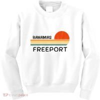 Freeport Bahamas Palm Tree Beach Retro Cool Sunset Novelty Kids Sweatshirt thumb 0