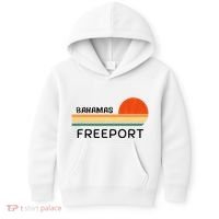 Freeport Bahamas Palm Tree Beach Retro Cool Sunset Novelty Kids Hoodie thumb 0