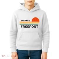 Freeport Bahamas Palm Tree Beach Retro Cool Sunset Novelty Kids Hoodie thumb 4