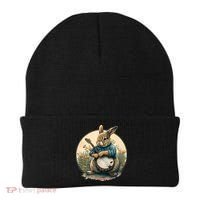 Funny Bunny Playing Banjo Guitar Music Rabbit Easter Beanie thumb 0