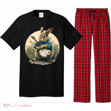 Funny Bunny Playing Banjo Guitar Music Rabbit Easter Pajama Set