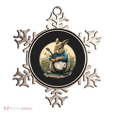 Funny Bunny Playing Banjo Guitar Music Rabbit Easter Ornament