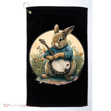 Funny Bunny Playing Banjo Guitar Music Rabbit Easter Golf Towel