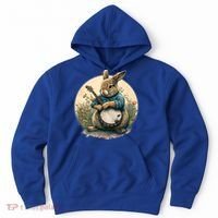 Funny Bunny Playing Banjo Guitar Music Rabbit Easter Hoodie thumb 0