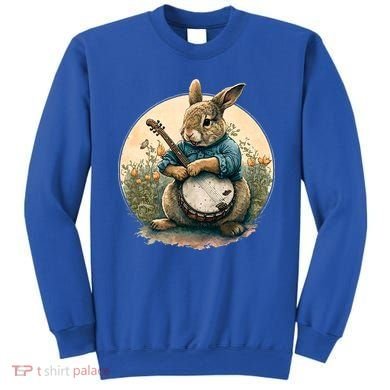 Funny Bunny Playing Banjo Guitar Music Rabbit Easter Sweatshirt