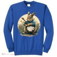 Funny Bunny Playing Banjo Guitar Music Rabbit Easter Sweatshirt thumb 0