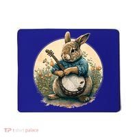 Funny Bunny Playing Banjo Guitar Music Rabbit Easter Mousepad thumb 0