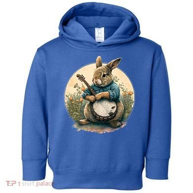 Funny Bunny Playing Banjo Guitar Music Rabbit Easter Toddler Hoodie