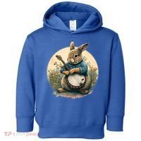 Funny Bunny Playing Banjo Guitar Music Rabbit Easter Toddler Hoodie thumb 0