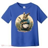 Funny Bunny Playing Banjo Guitar Music Rabbit Easter Toddler T-Shirt thumb 0