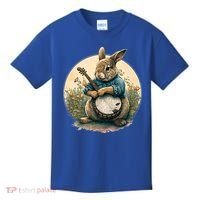 Funny Bunny Playing Banjo Guitar Music Rabbit Easter Kids T-Shirt thumb 0