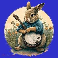 Funny Bunny Playing Banjo Guitar Music Rabbit Easter Tote Bag thumb 4