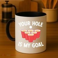 Funny Beer Pong Ing Game Your Hole Is My Goal Gift Coffee Mug thumb 4