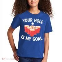Funny Beer Pong Ing Game Your Hole Is My Goal Gift Kids T-Shirt thumb 2