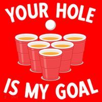 Funny Beer Pong Ing Game Your Hole Is My Goal Gift Santa Hat thumb 1