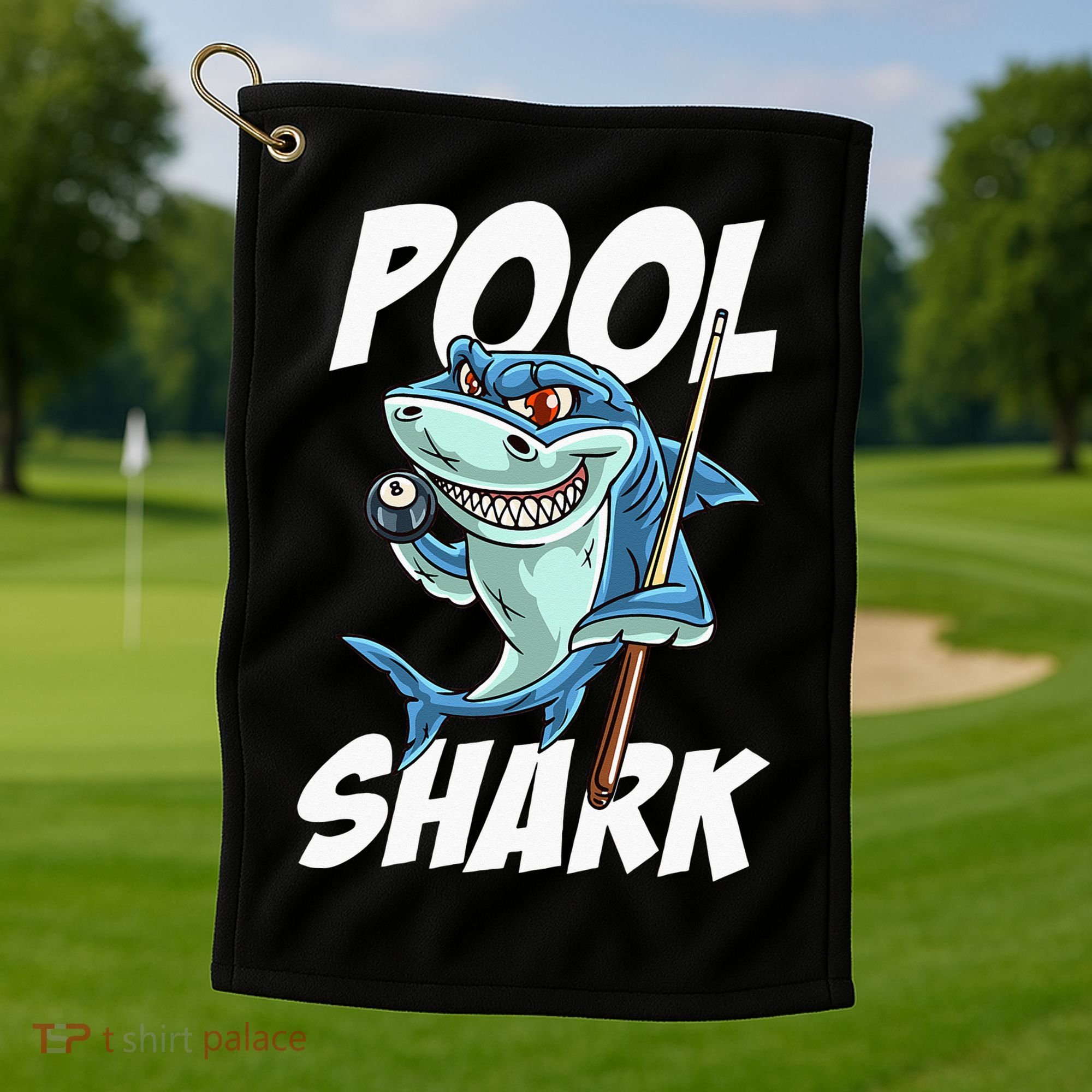 Funny Billiards Pool Shark Snooker Hall Joke Billiard Golf Towel