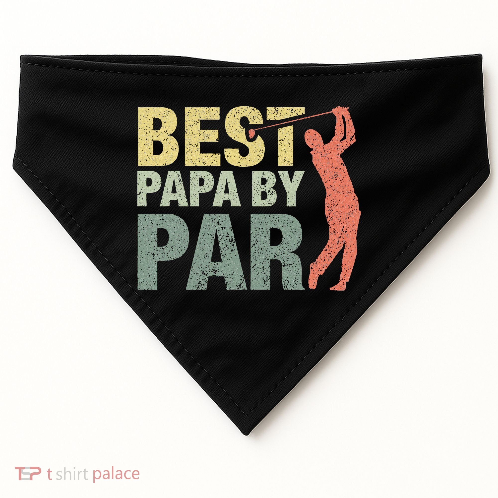 Funny Best Papa By Par Fathers Day Golf Gift Grandpa USA-Made Doggie Bandana