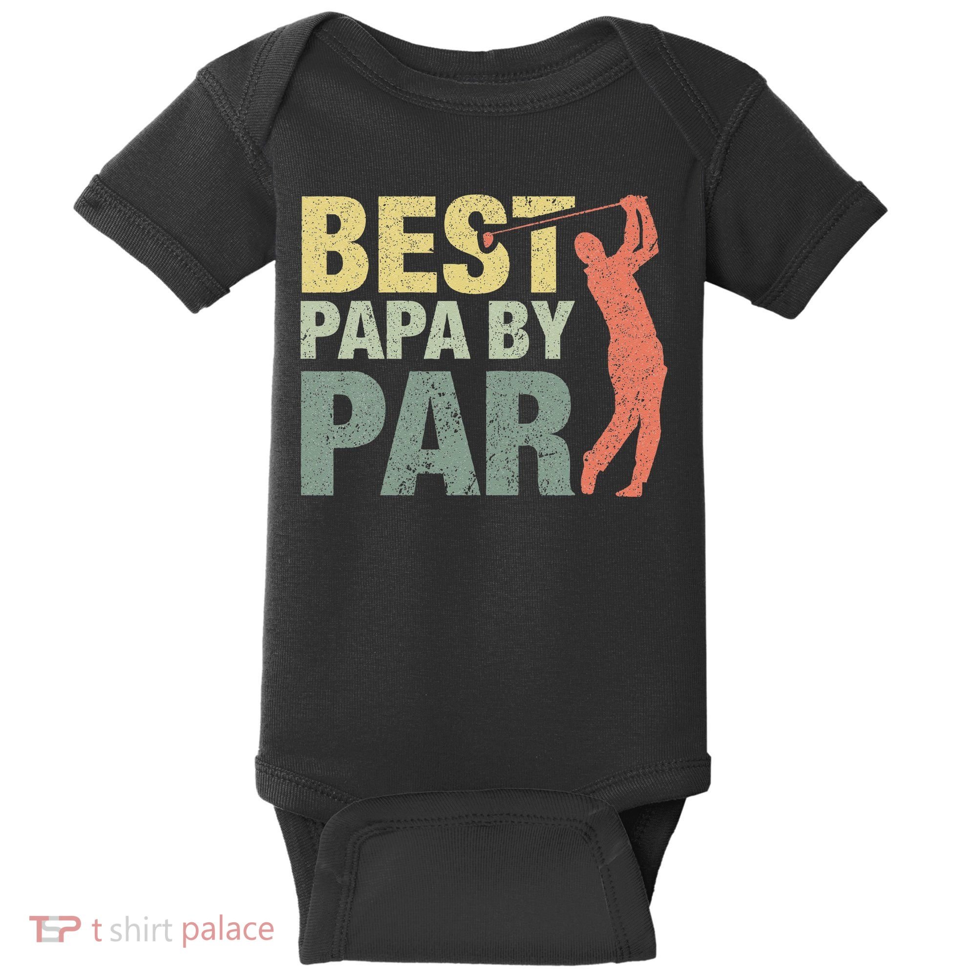 Funny Best Papa By Par Fathers Day Golf Gift Grandpa Baby Bodysuit