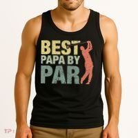 Funny Best Papa By Par Fathers Day Golf Gift Grandpa Tank Top thumb 3
