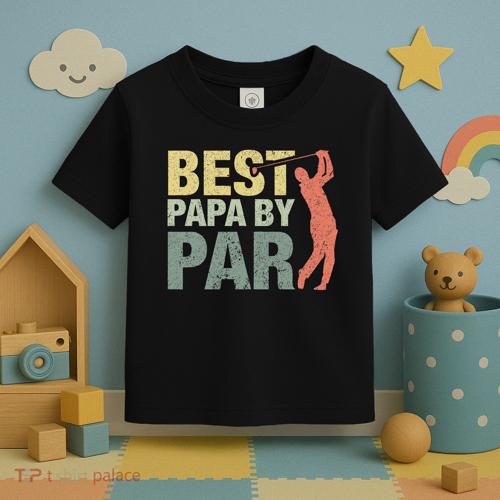 Funny Best Papa By Par Fathers Day Golf Gift Grandpa Toddler T-Shirt