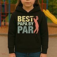 Funny Best Papa By Par Fathers Day Golf Gift Grandpa Kids Hoodie thumb 3