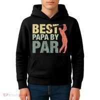 Funny Best Papa By Par Fathers Day Golf Gift Grandpa Kids Hoodie thumb 4
