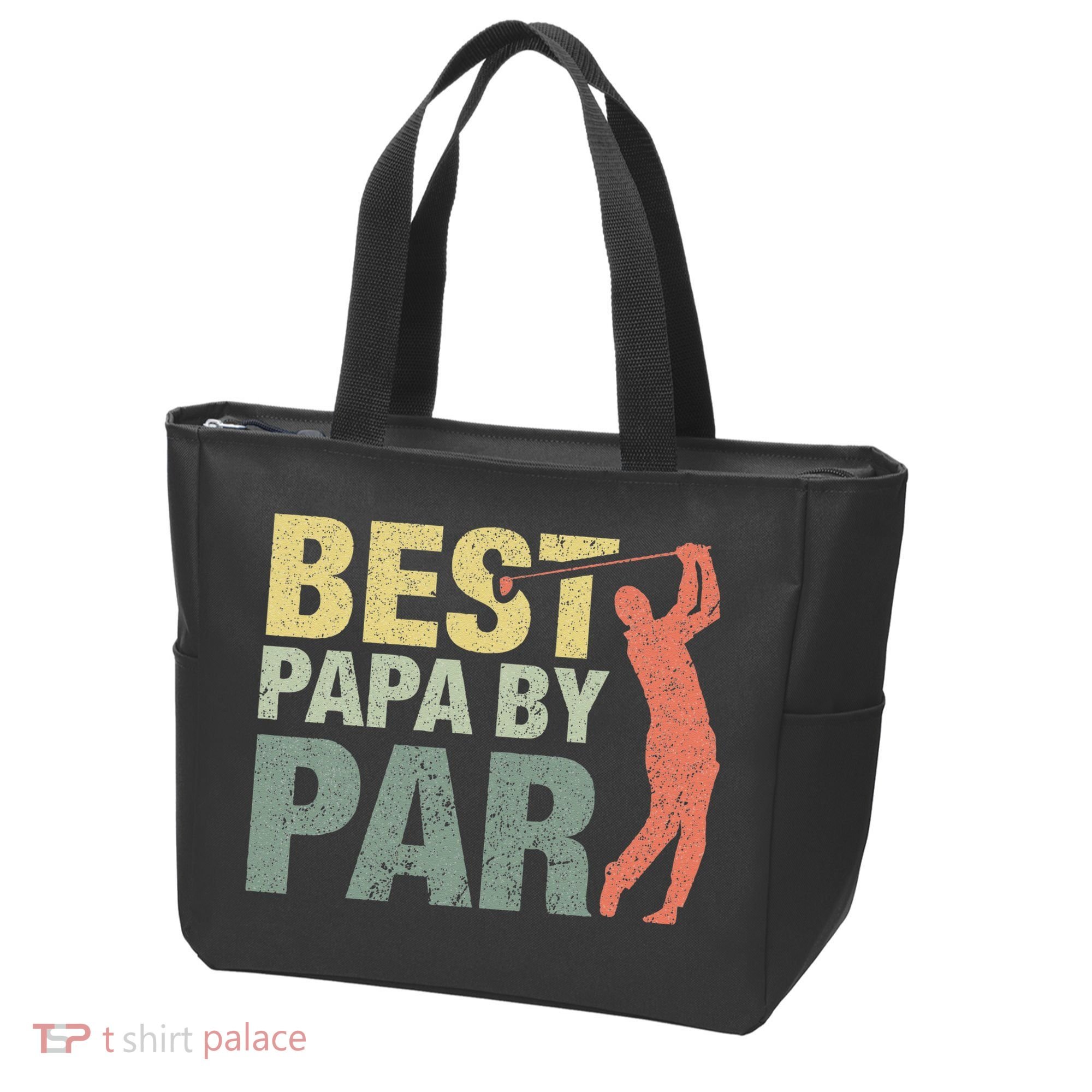 Funny Best Papa By Par Fathers Day Golf Gift Grandpa Tote Bag