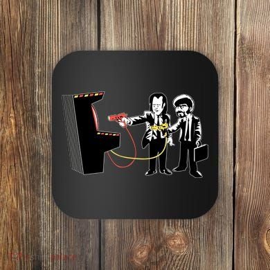 Funny Banksy Pulp Fiction Parody Coaster