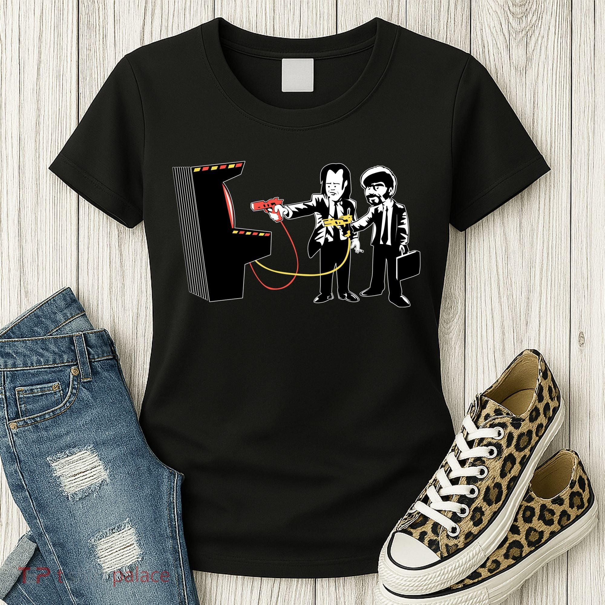 Funny Banksy Pulp Fiction Parody Women's T-Shirt