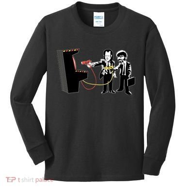 Funny Banksy Pulp Fiction Parody Kids Long Sleeve Shirt
