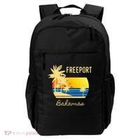 Freeport Bahamas Palm Tree Beach Retro Cool Sunset Surf Backpack thumb 0