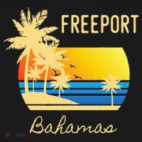 Freeport Bahamas Palm Tree Beach Retro Cool Sunset Surf Backpack thumb 2