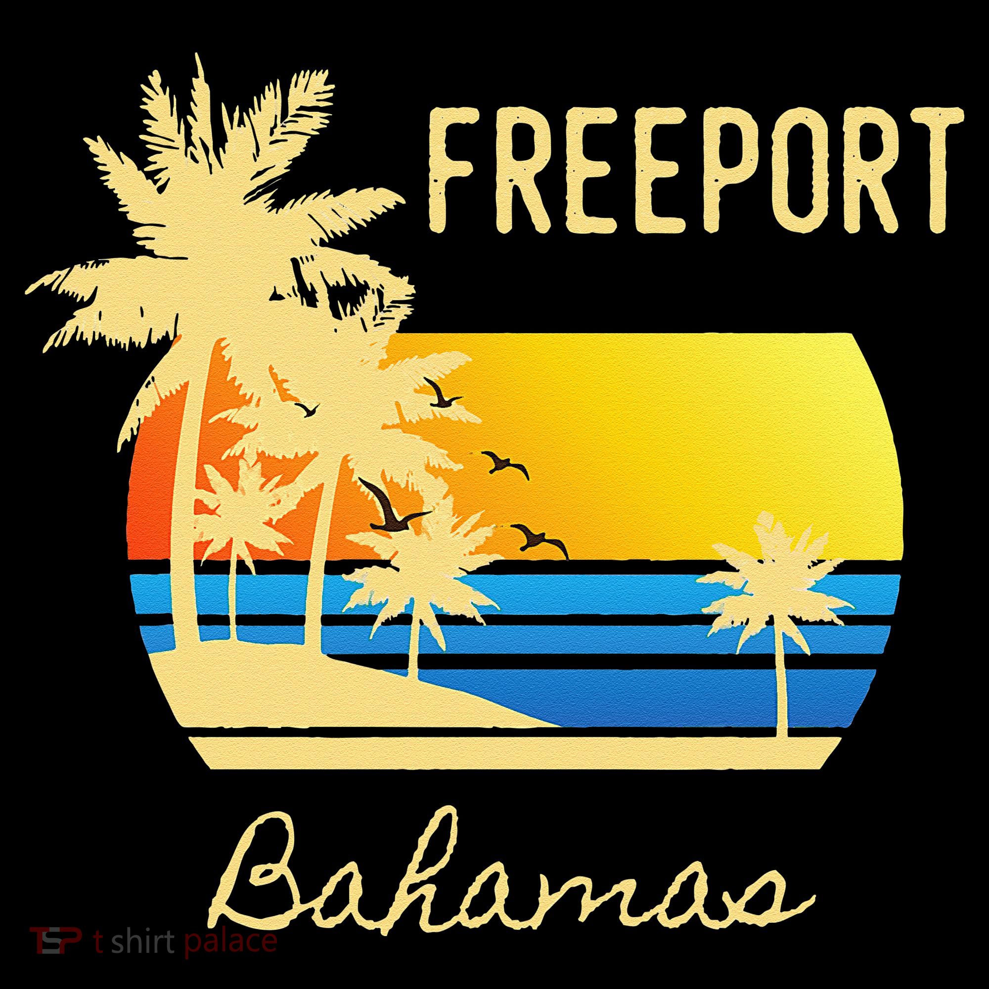 Freeport Bahamas Palm Tree Beach Retro Cool Sunset Surf Coaster