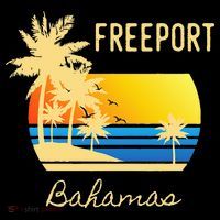 Freeport Bahamas Palm Tree Beach Retro Cool Sunset Surf Women's Hoodie thumb 2
