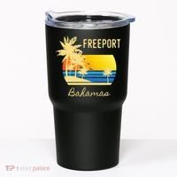 Freeport Bahamas Palm Tree Beach Retro Cool Sunset Surf Tumbler thumb 0